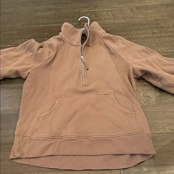 Women Lululemon scuba oversized funnel neck half zip long M/L taupetastic - Picture 4 of 4